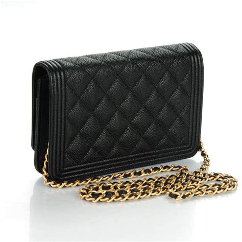 chanel boy wallet on chain caviar